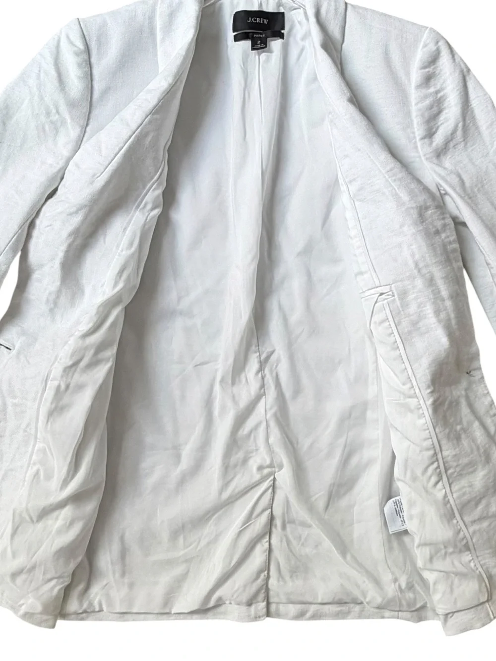 J. Crew Parke Stretch Linen Blend Blazer in White Size 2